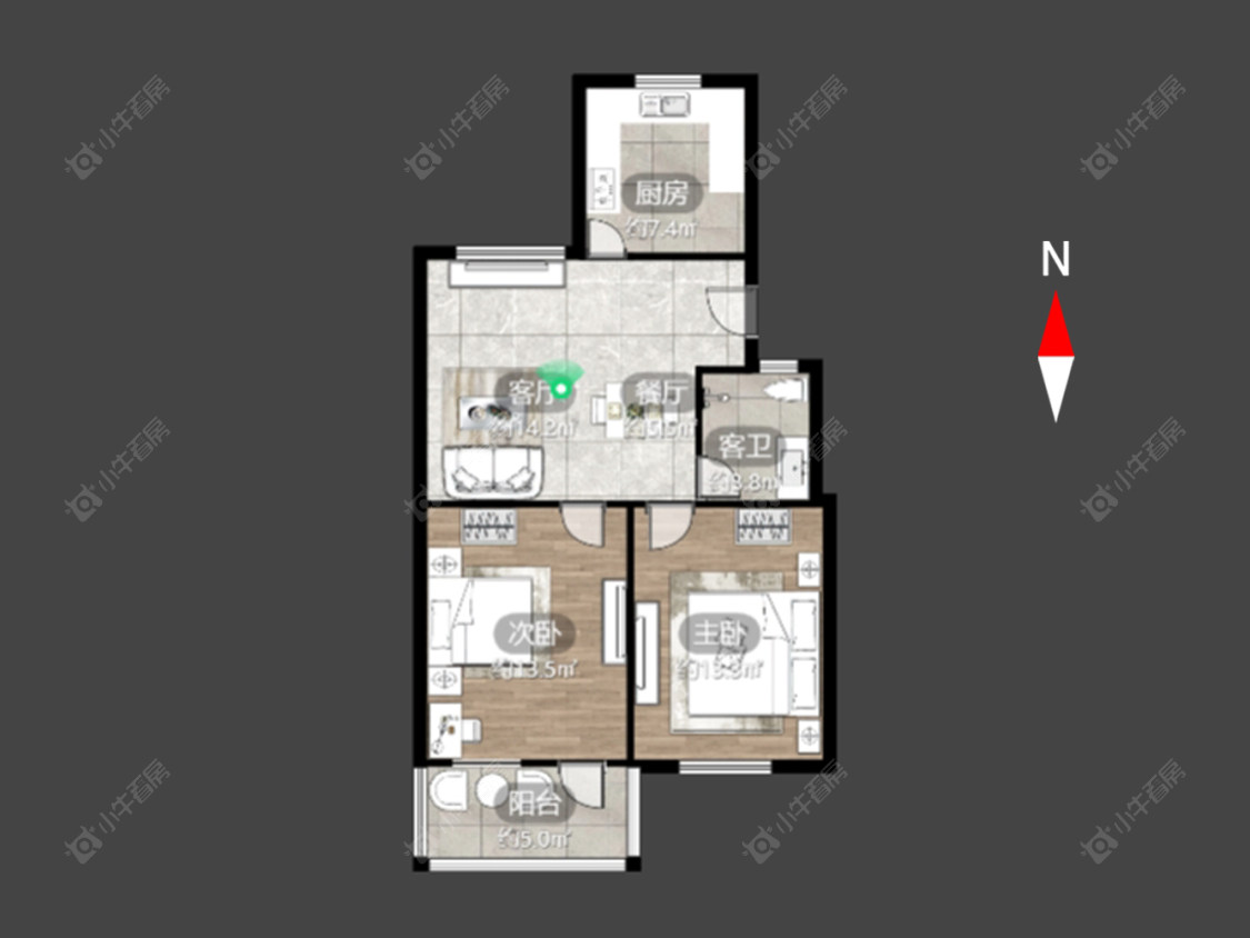 常州翠竹新村北区在售二手房源户型图_小牛看房