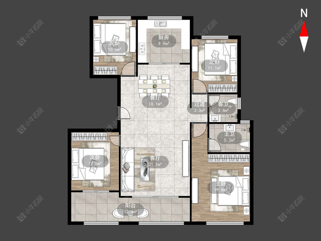 路劲城二期房源户型图 常州路劲城二期在售二手房源户型图_小牛看房