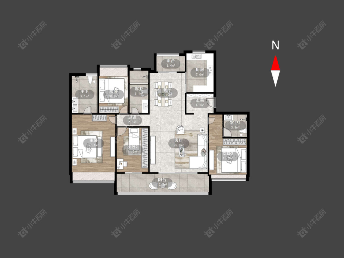 常州华宇新城天境在售二手房源户型图_小牛看房