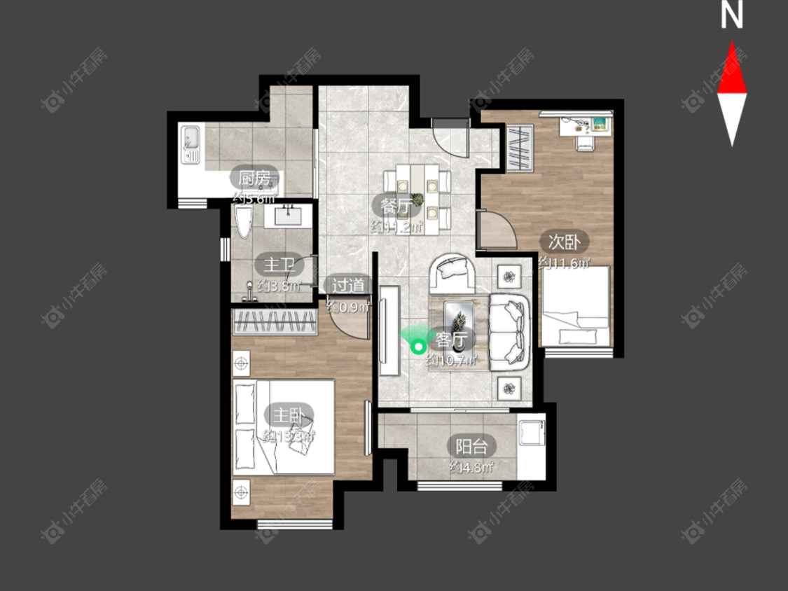 常州公园壹号四期在售二手房源户型图_小牛看房