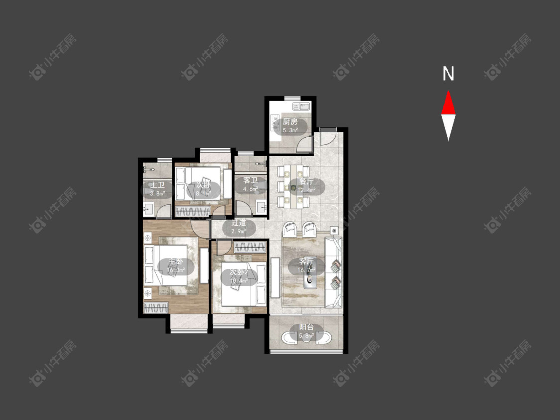 常州碧桂园华星·世纪学府在售二手房房源户型图_小牛看房