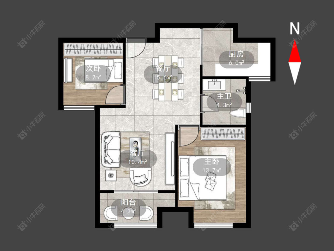 常州新城春天里在售二手房源户型图_小牛看房
