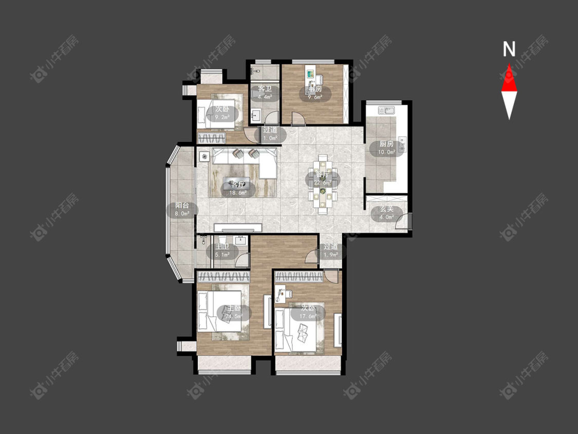 常州世茂香槟湖三期在售二手房源户型图_小牛看房
