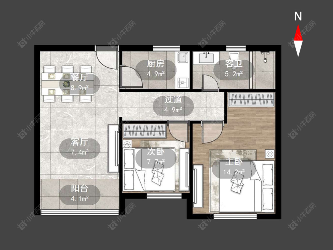 常州新庄花苑在售二手房源户型图_小牛看房