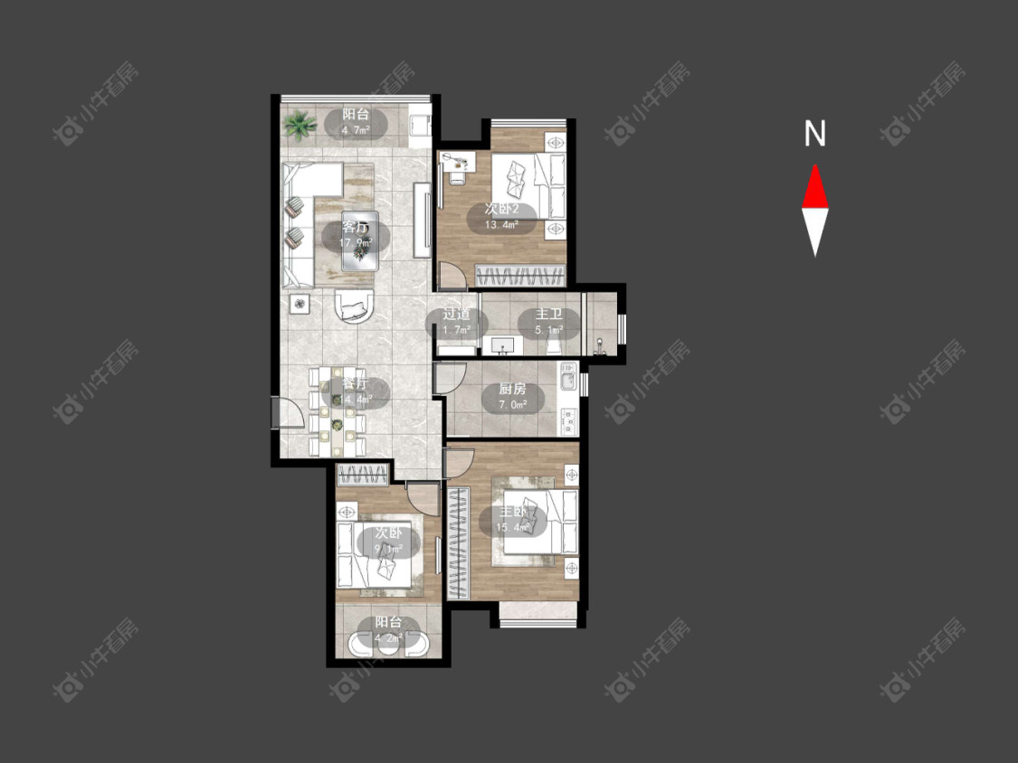 常州米兰阳光在售二手房房源户型图_小牛看房