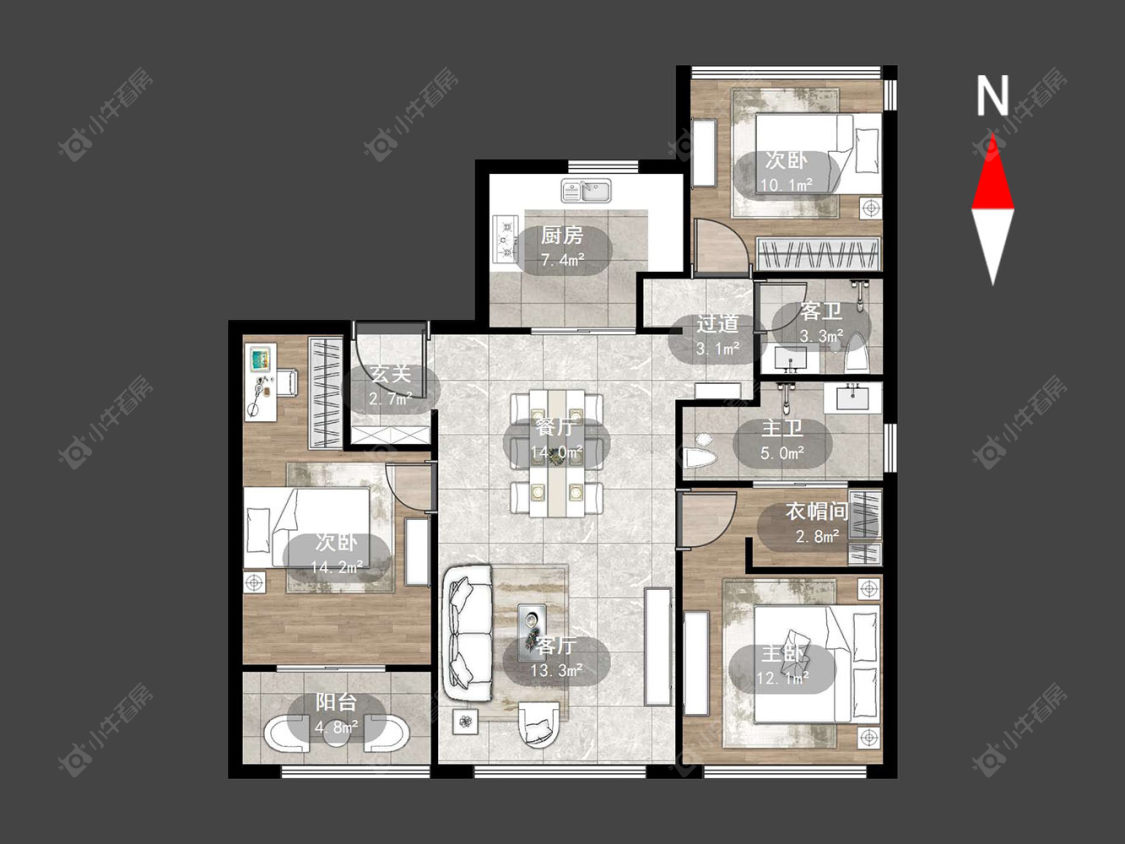 嘉宏一江风华房源户型图 常州嘉宏一江风华在售二手房源户型图_小牛看房