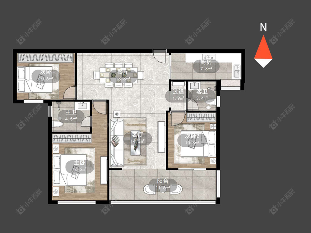 常州星河国际十区在售二手房源户型图_小牛看房