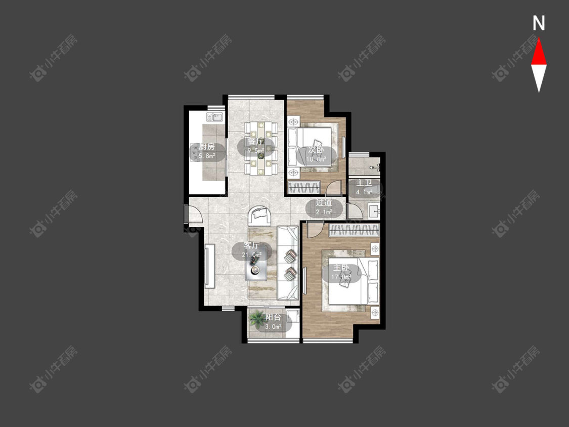 常州景瑞曦城在售二手房源户型图_小牛看房