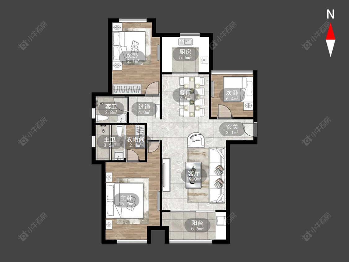 常州新城香溢澜桥一期在售二手房源户型图_小牛看房