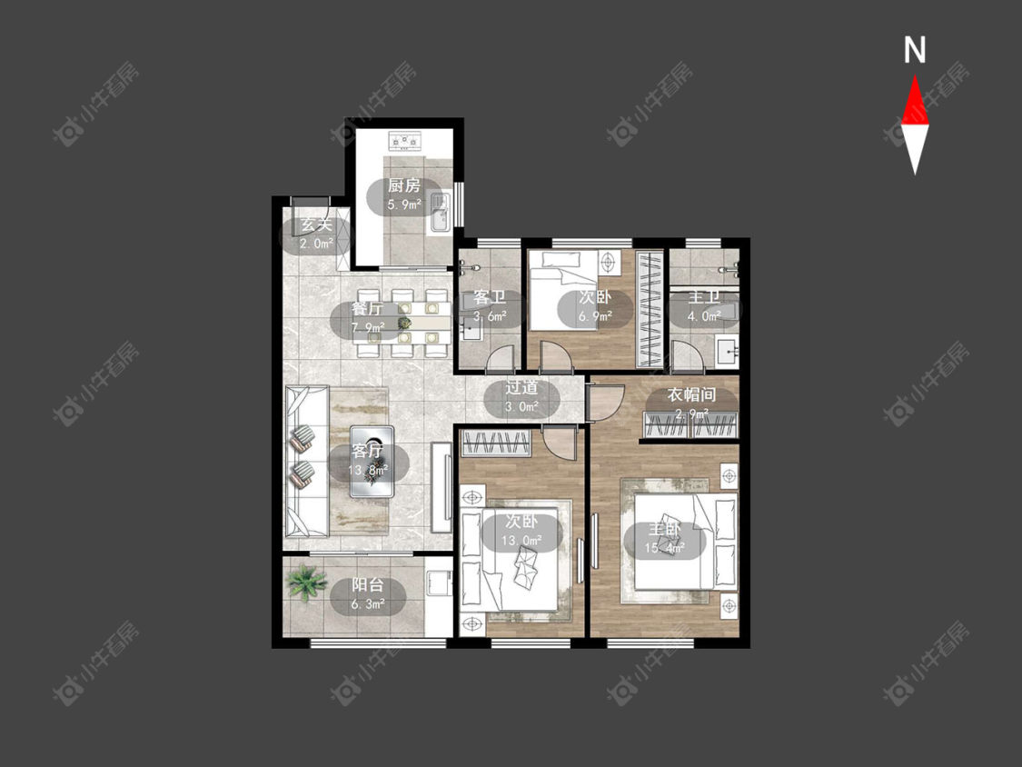 常州景瑞天玺在售二手房房源户型图_小牛看房