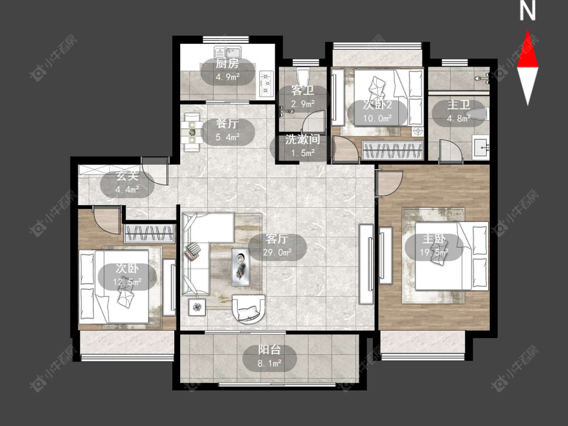 美的世茂云筑房源户型图 常州美的世茂云筑在售二手房源户型图_小牛看房