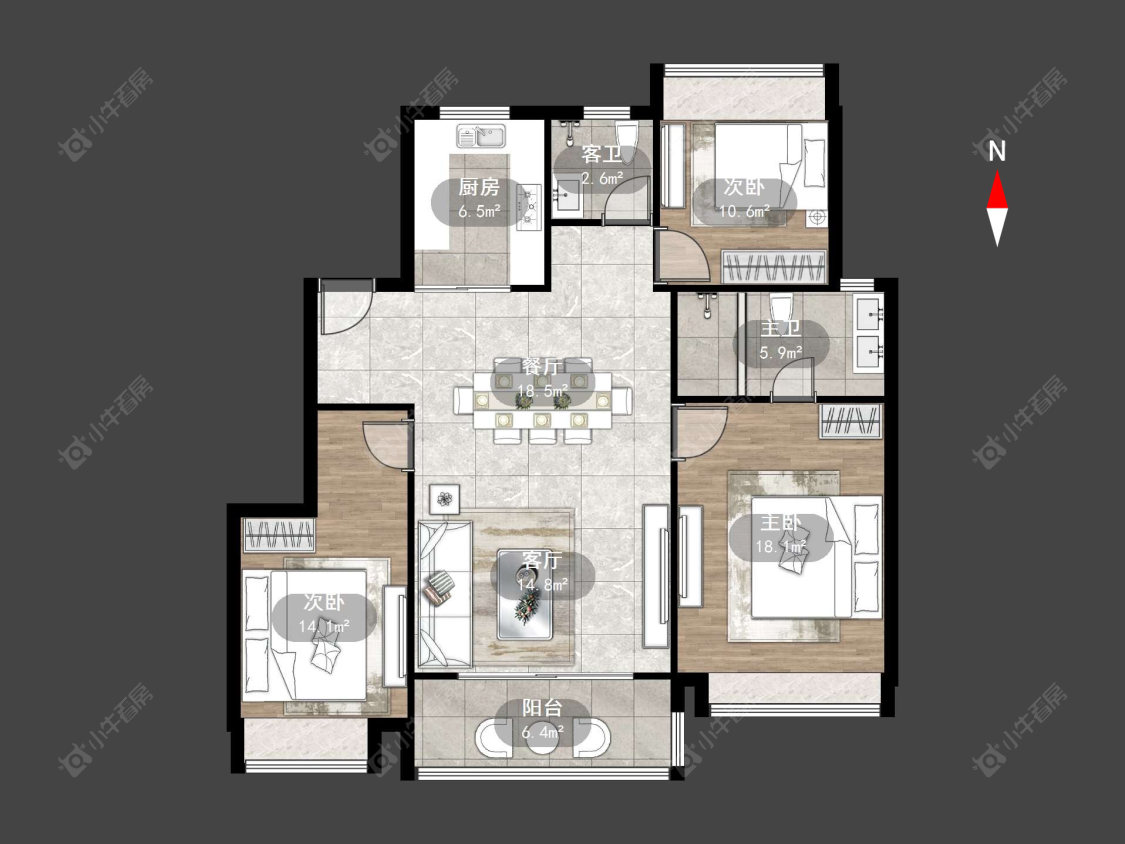 常州新城熙隽在售二手房源户型图_小牛看房