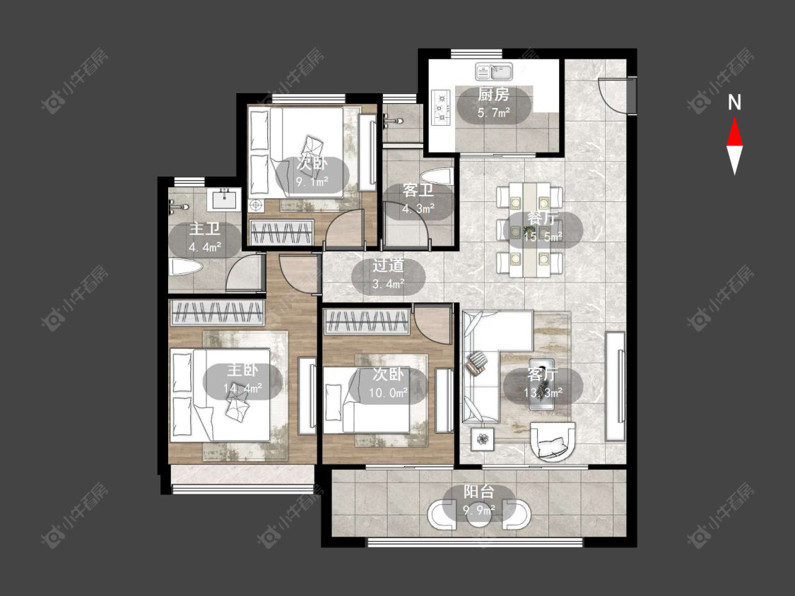 红星铂悦风华房源户型图 常州红星铂悦风华在售二手房源户型图_小牛看房