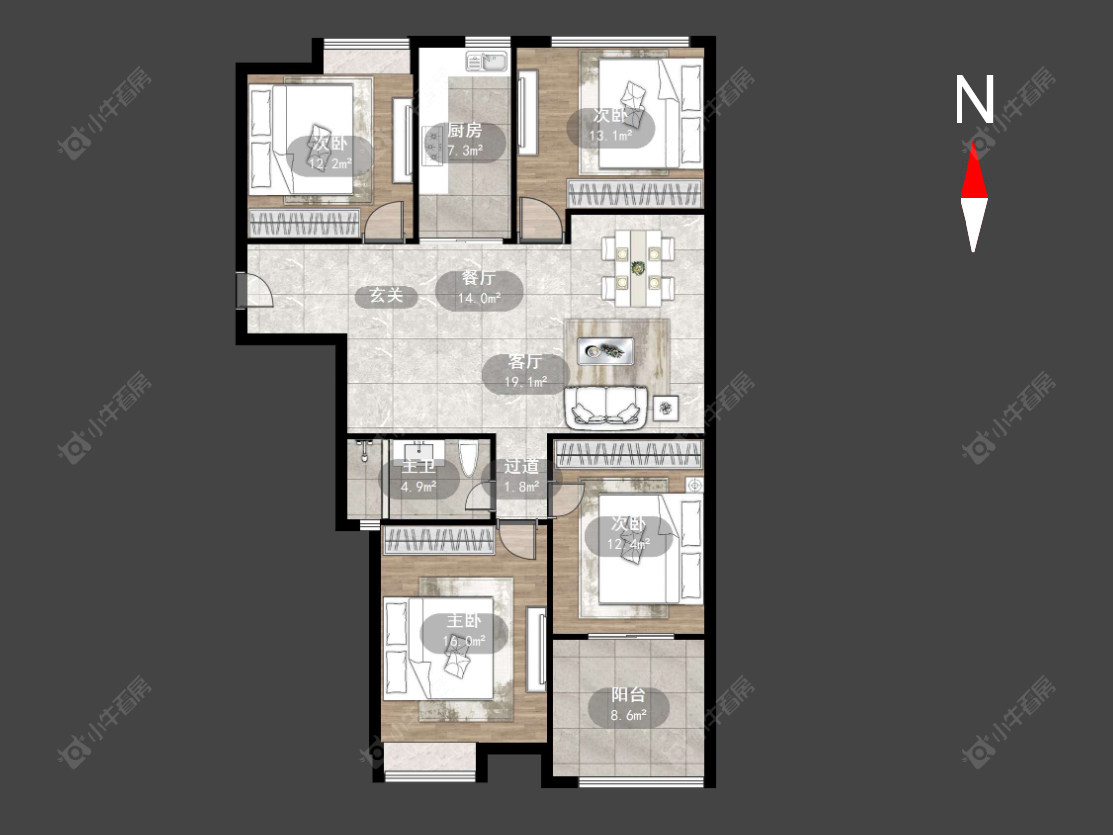 常州蔷薇家园在售二手房源户型图_小牛看房