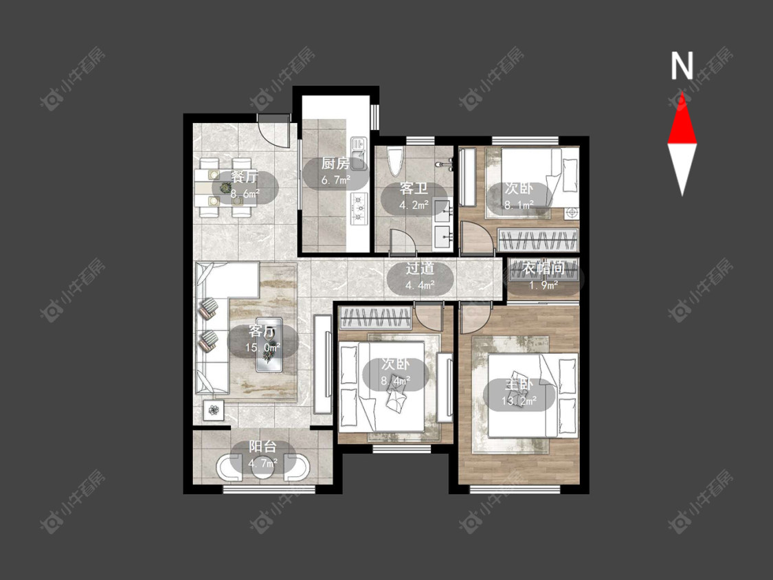 常州龙湖香醍漫步南区在售二手房源户型图_小牛看房