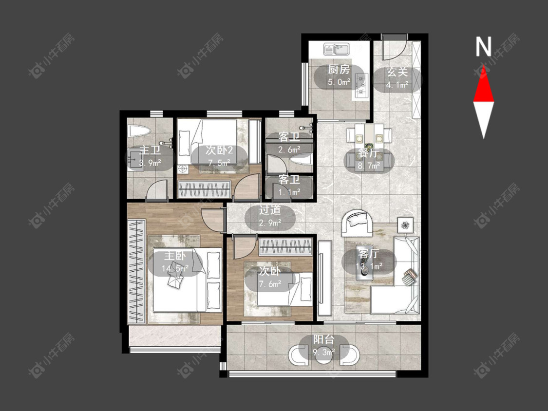 常州碧桂园碧玥和鸣在售二手房源户型图_小牛看房