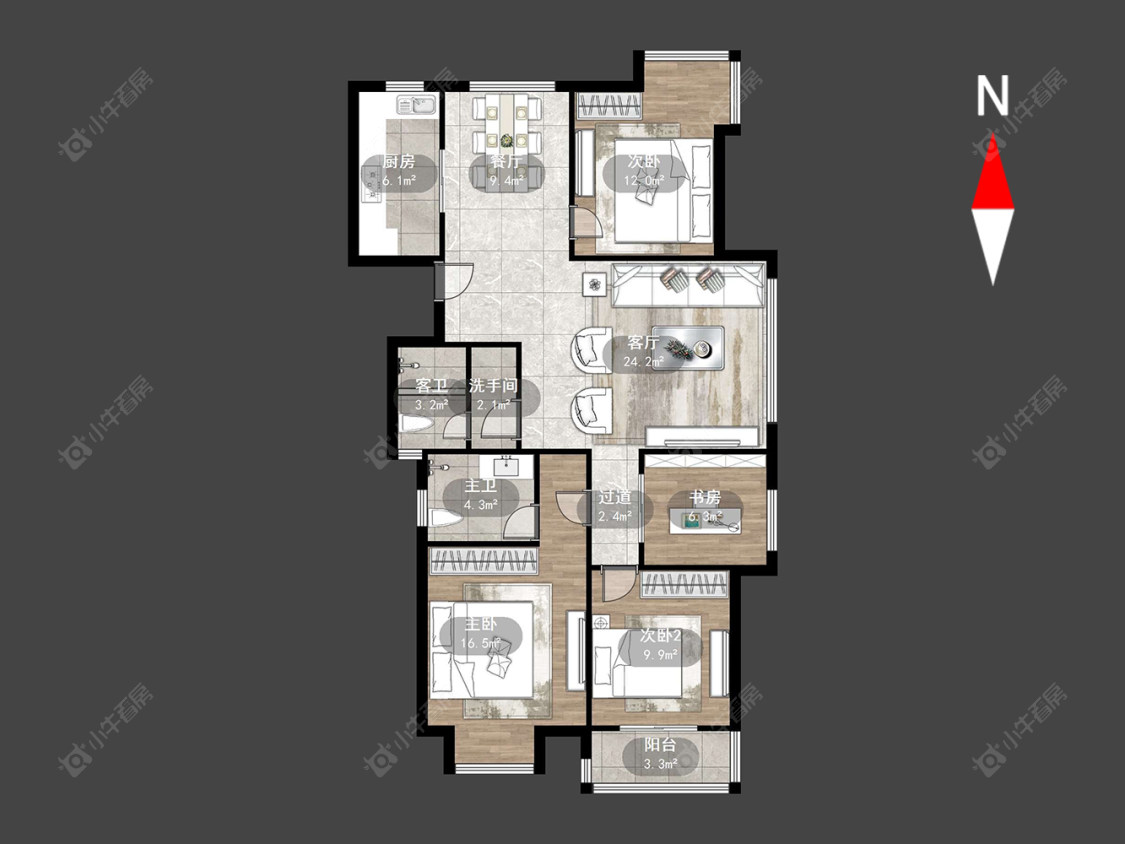 九洲花园一期房源户型图 常州九洲花园一期在售二手房源户型图_小牛看房