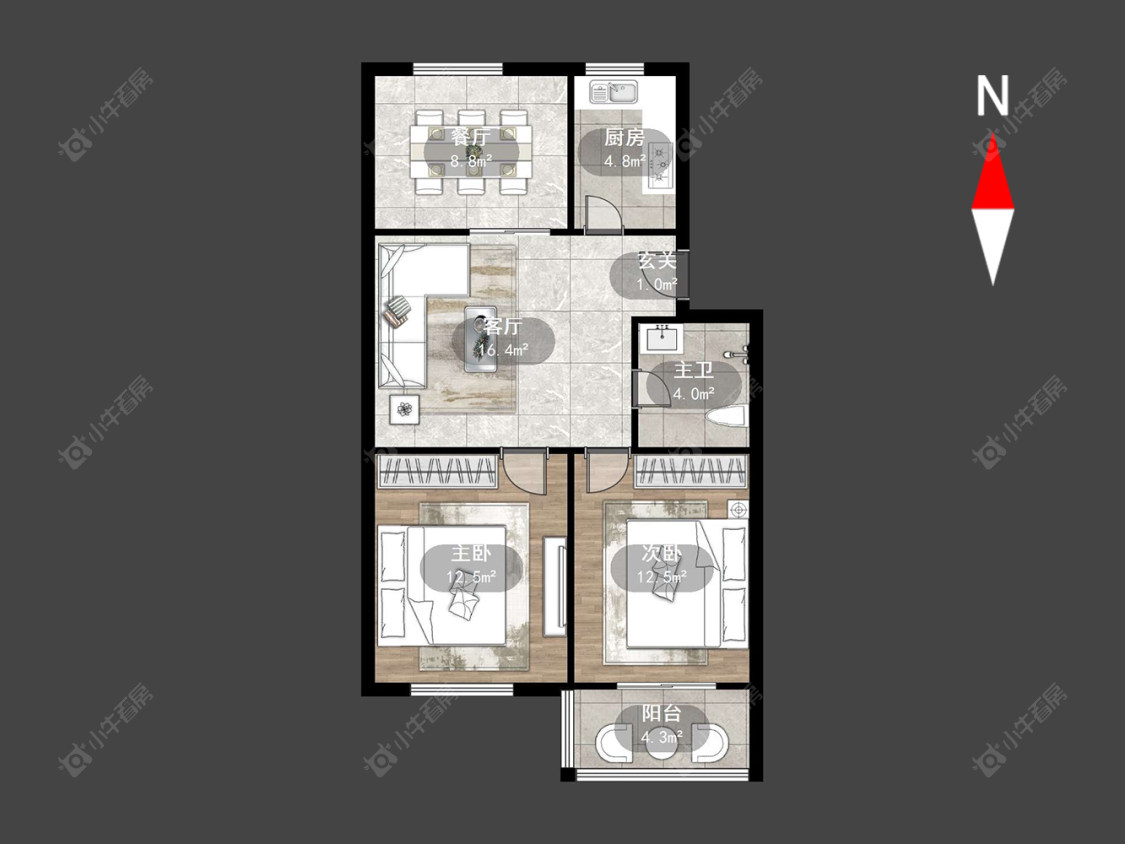 常州新龙花苑西区在售二手房源户型图_小牛看房