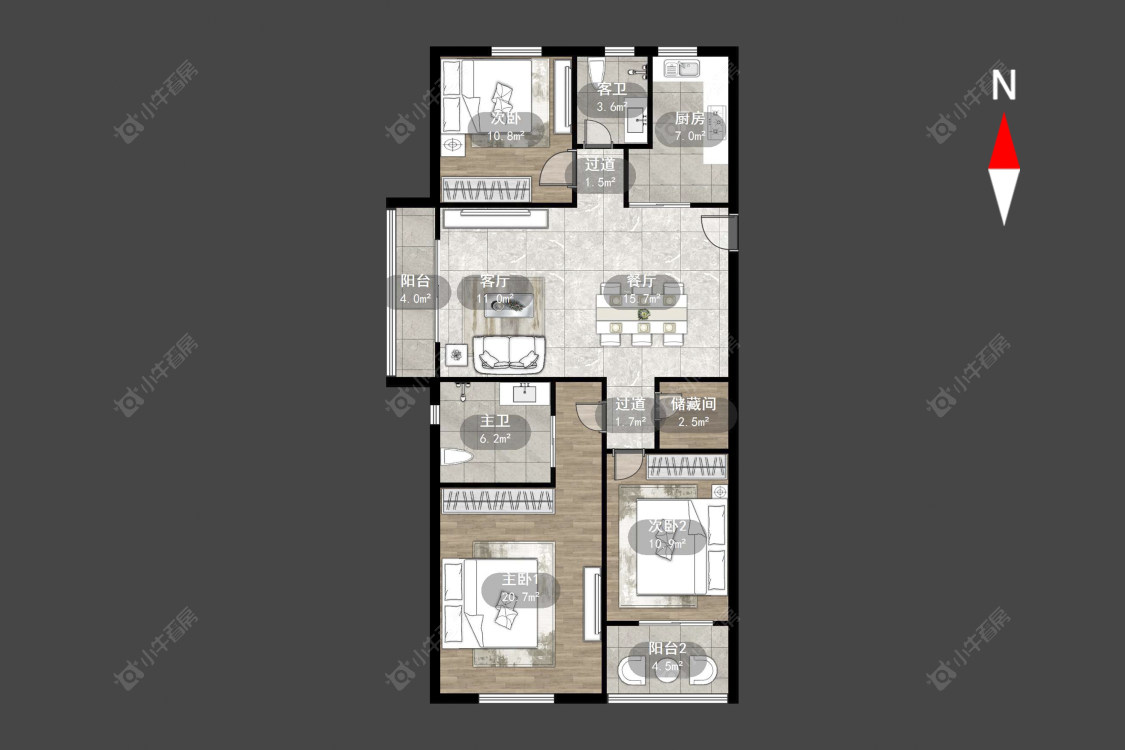 常州常发御龙山花园在售二手房源户型图_小牛看房