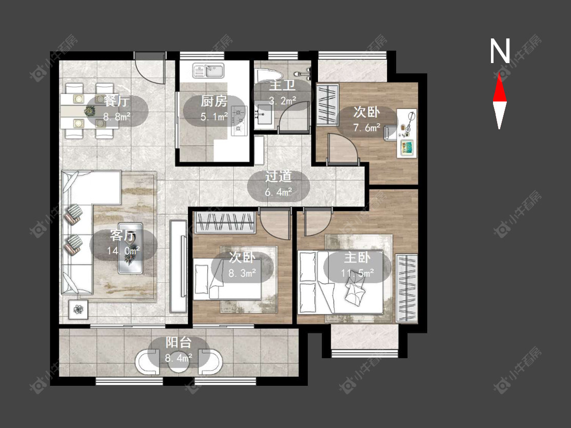 常州锦凤合鸣在售二手房源户型图_小牛看房