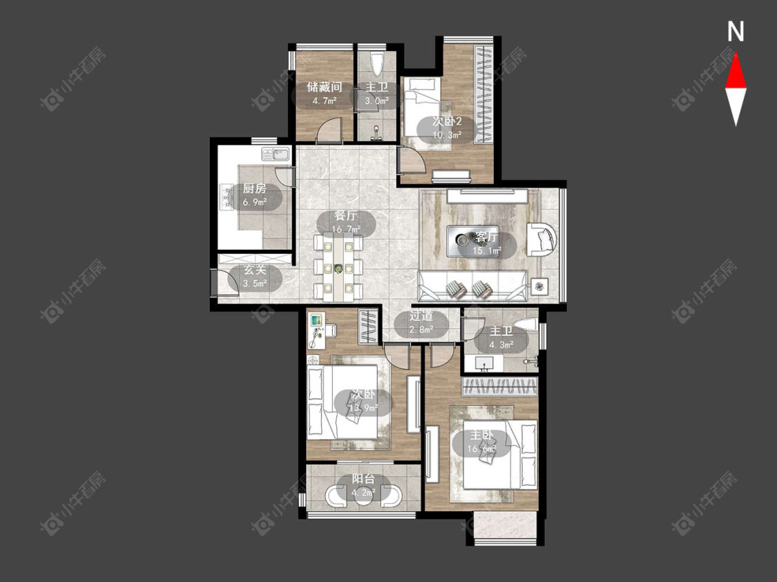 常州蓝天新苑在售二手房源户型图_小牛看房
