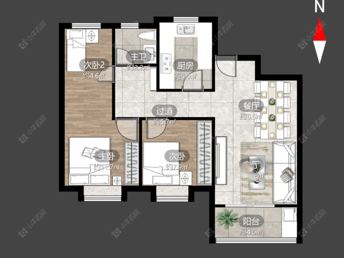 常州华润万象府在售二手房源户型图_小牛看房