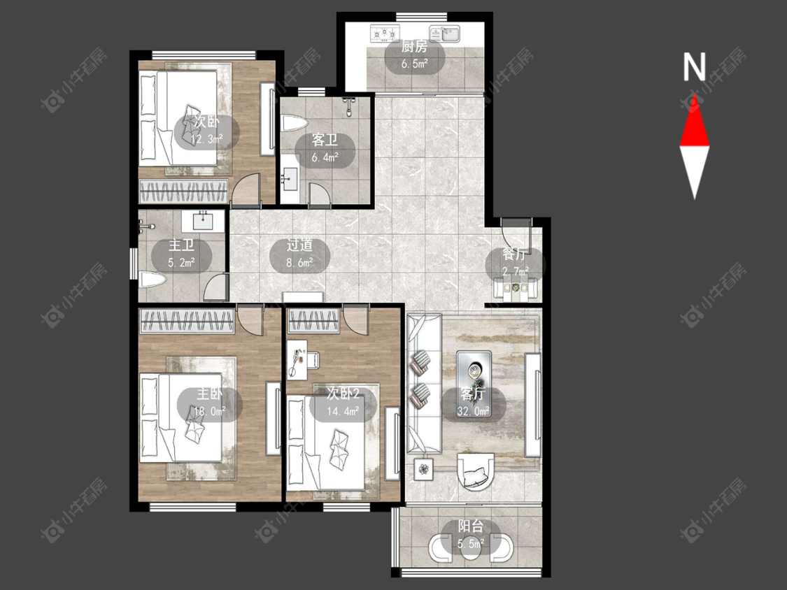 江南春晓花园房源户型图 常州江南春晓花园在售二手房源户型图_小牛看房