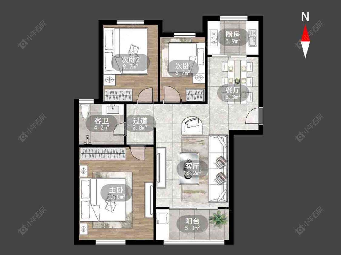 常州公园壹号四期在售二手房源户型图_小牛看房
