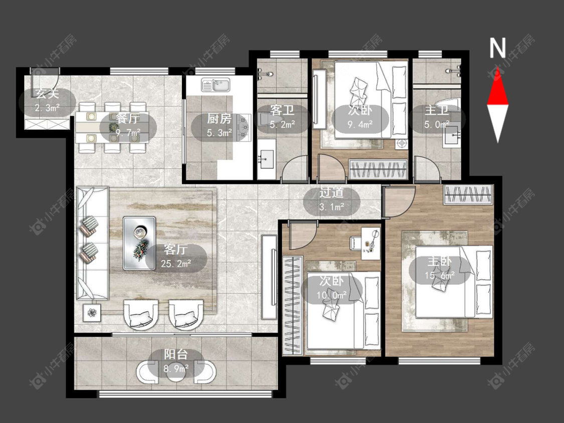 常州美的翰林府在售二手房源户型图_小牛看房