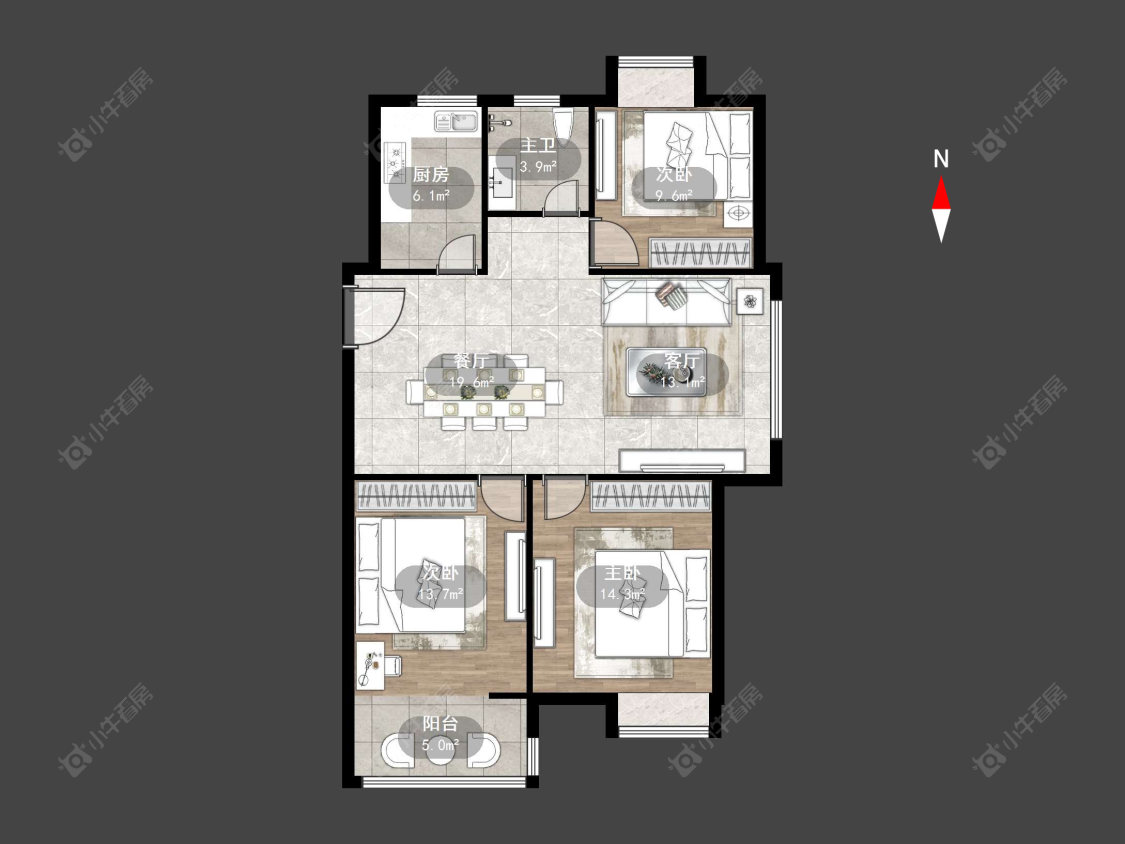 常州金海花苑在售二手房源户型图_小牛看房