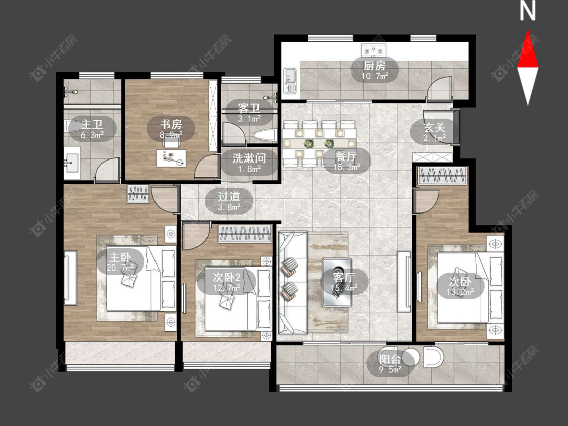 常州牡丹招商公园学府在售二手房源户型图_小牛看房