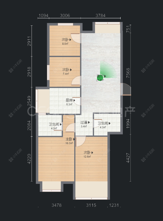 常州九洲新世界公馆在售二手房源户型图_小牛看房