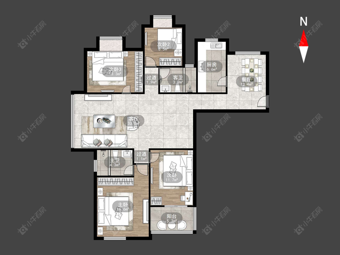 香江华廷花园房源户型图 常州香江华廷花园在租房源户型图_小牛看房