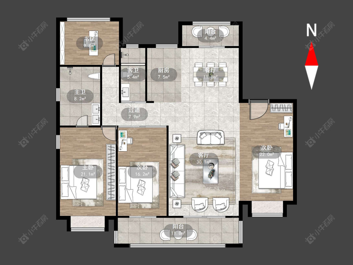 龙湖龙誉城四期房源户型图 常州龙湖龙誉城四期在售二手房源户型图_小牛看房