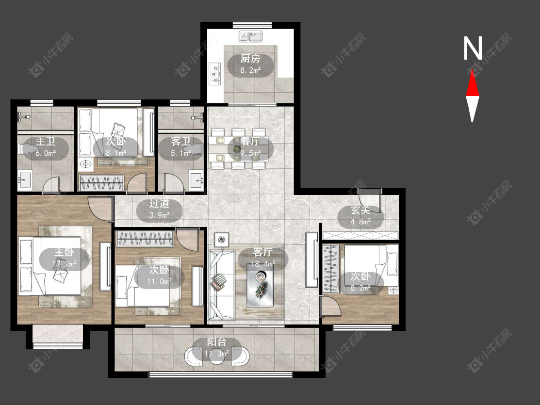 常州华润国际六期在售二手房源户型图_小牛看房