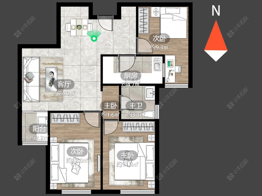 常州摩尔上品在售二手房源户型图_小牛看房