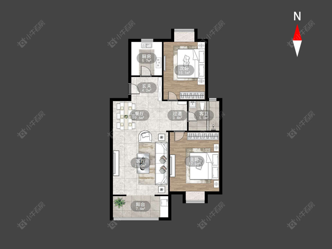 常州青竹苑C区在售二手房房源户型图_小牛看房