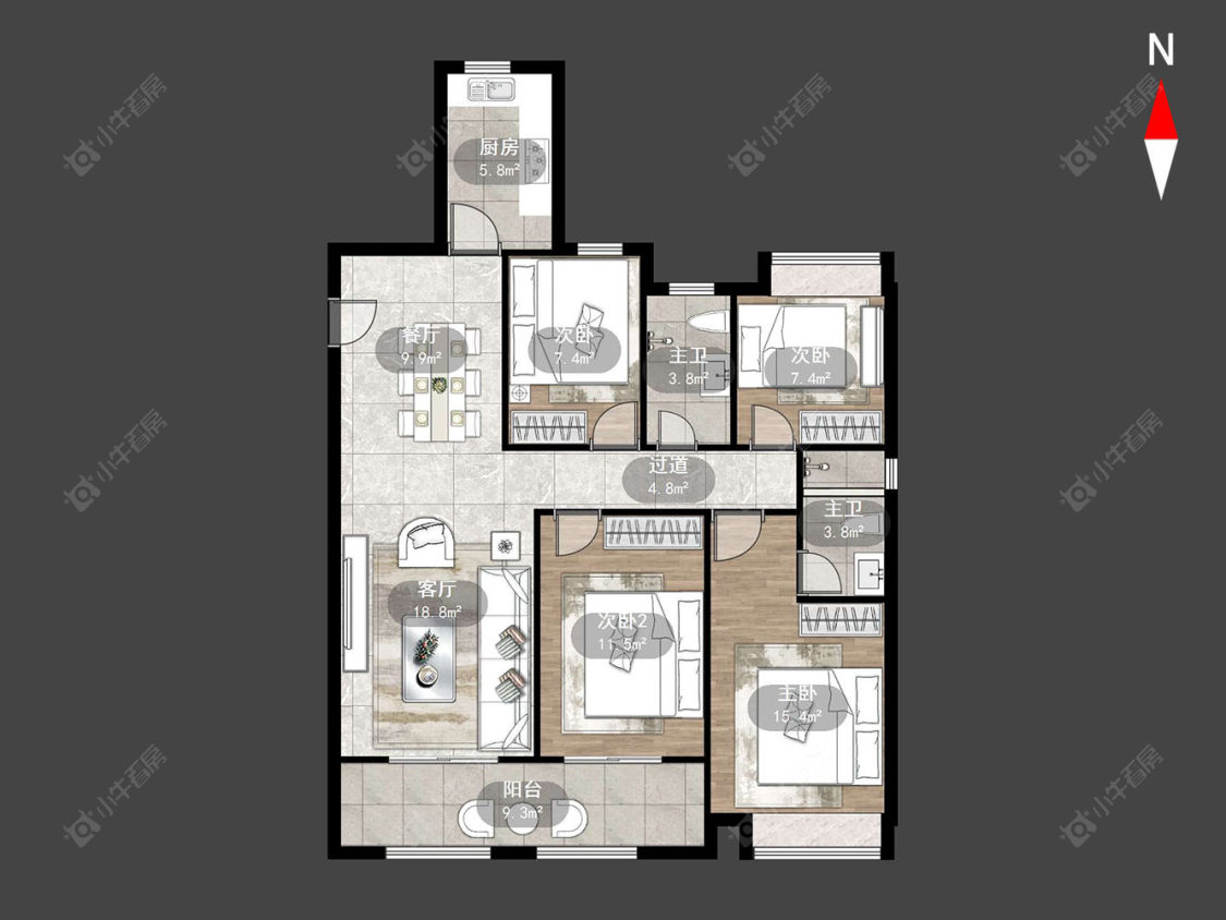 常州嘉宏奔牛星光城在售二手房源户型图_小牛看房