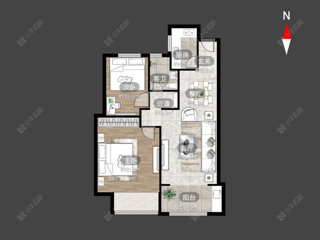 常州龙湖香醍时光在售二手房源户型图_小牛看房
