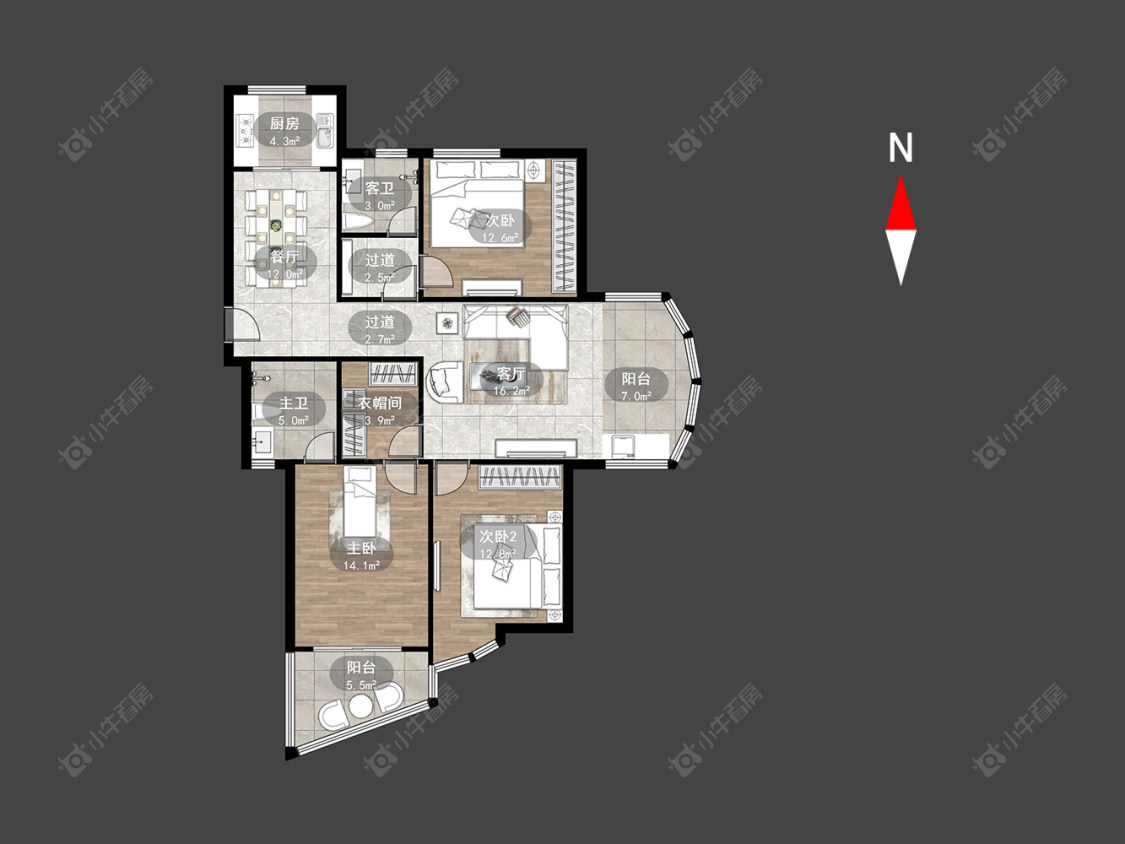 常州滨江明珠城东区在售二手房房源户型图_小牛看房