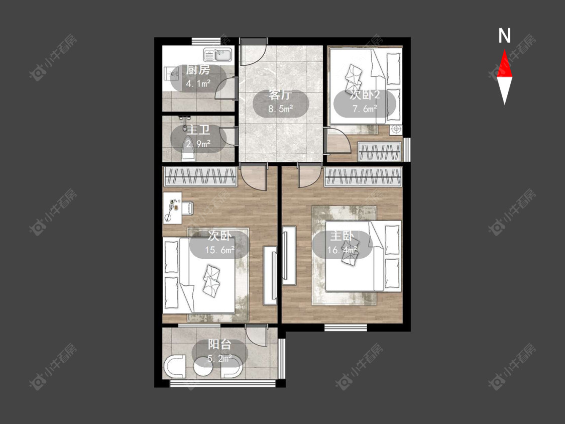 清潭六村房源户型图 常州清潭六村在售二手房源户型图_小牛看房