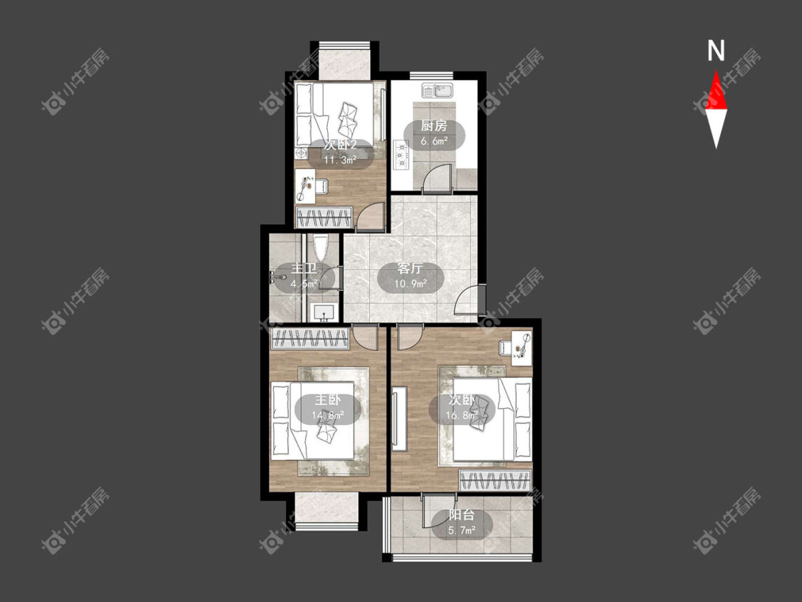 常州陈渡新苑在租房源户型图_小牛看房