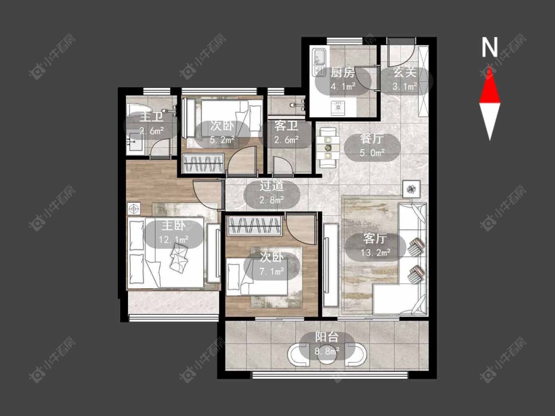 常州三盛璞悦湾在售二手房源户型图_小牛看房