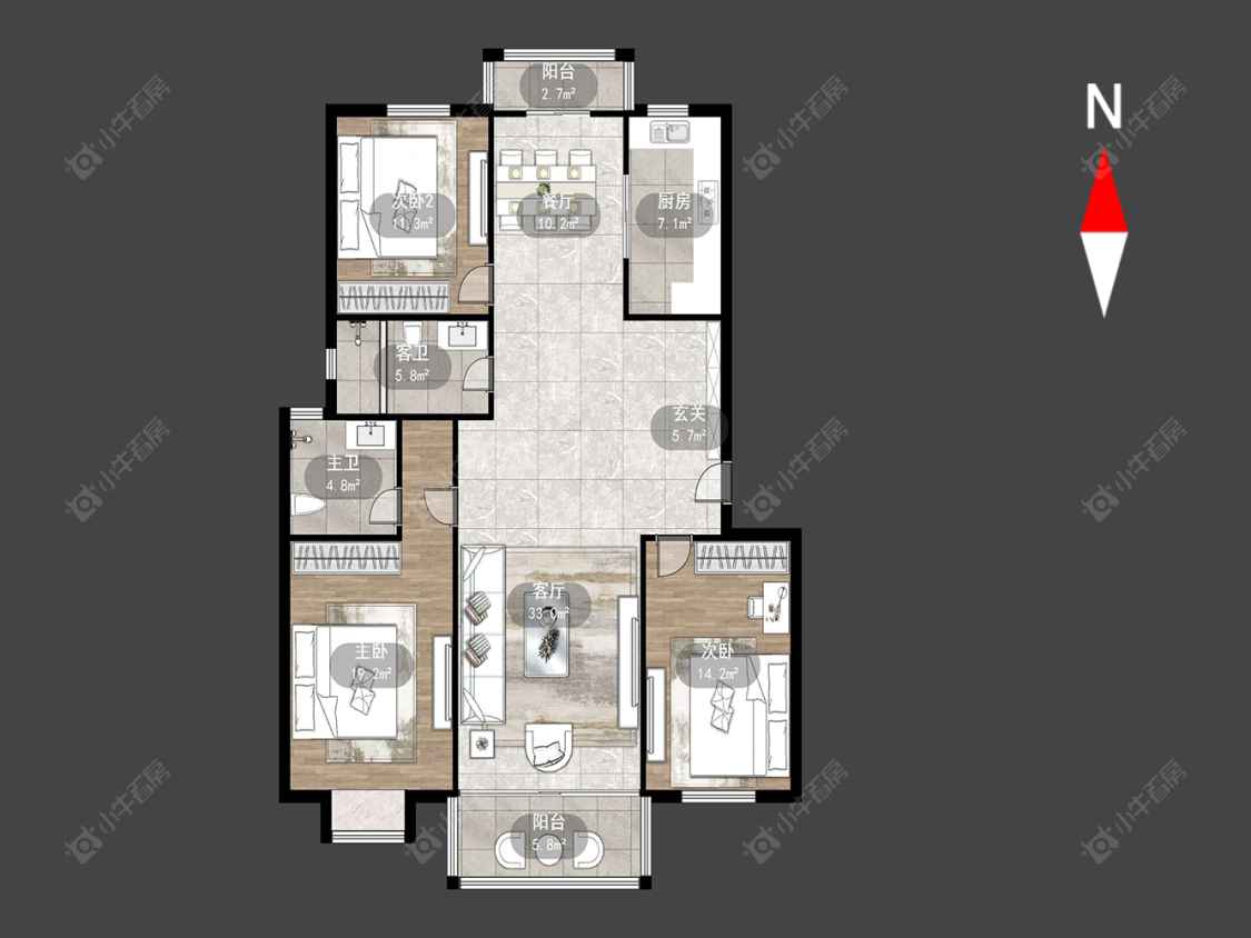 常州太湖明珠苑南苑在售二手房源户型图_小牛看房