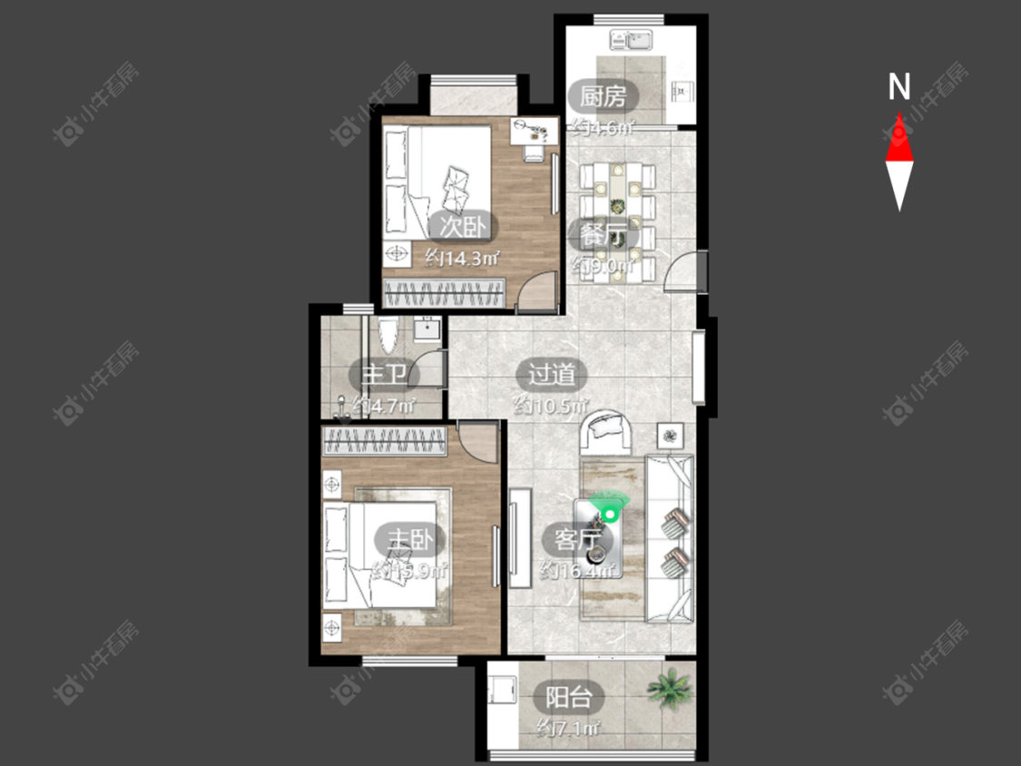 常州橄榄城在售二手房源户型图_小牛看房