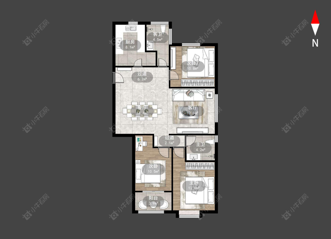 九洲新世界公馆房源户型图 常州九洲新世界公馆在售二手房源户型图_小牛看房