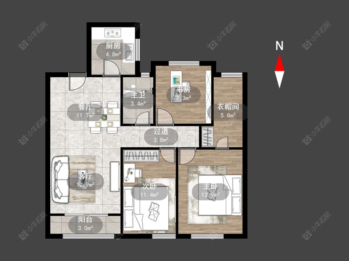 中海龙城花园西区房源户型图 常州中海龙城花园西区在售二手房源户型图_小牛看房