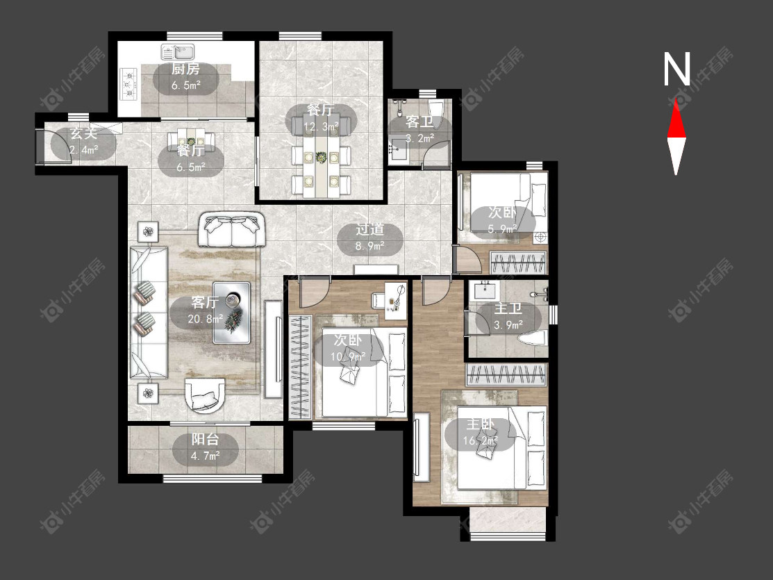 常州华润国际一期在售二手房源户型图_小牛看房