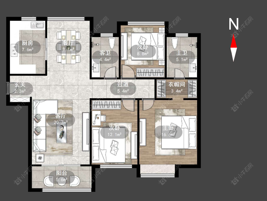 常州华润国际三期在售二手房源户型图_小牛看房