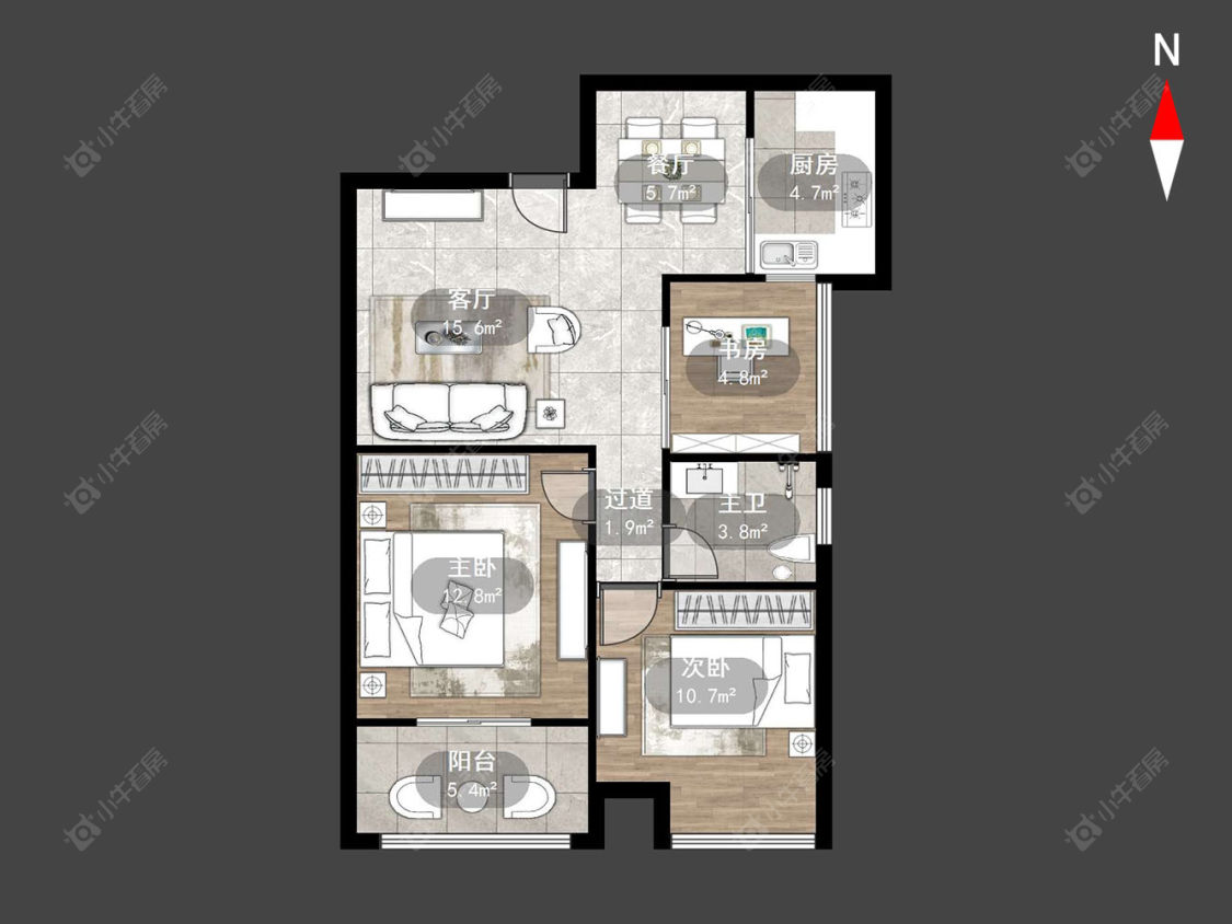 常州景瑞曦城在售二手房源户型图_小牛看房